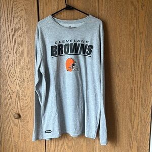 NFL Gray and Orange Cleveland Browns Combine Authentic Long Sleeve T-Shirt Sz XL